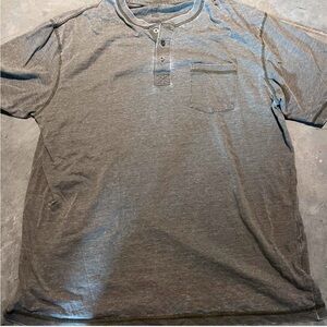 Green faded t shirt with buttons